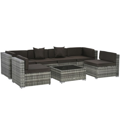 Outsunny 7 discount piece rattan sectional