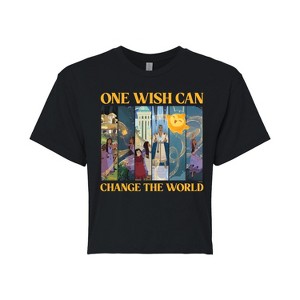 Women's - Disney - One Wish Can Change The World Cropped Graphic T-Shirt - 1 of 4