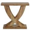 Syemin End Tables Farmhouse End Table with Cross Fishtail Support, Narrow Wood Side Table for Living Room or Bedroom, Brown, 23.62"*11.81"*23.62" - 2 of 4