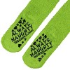 Dr. Seuss Women's The Grinch Always Naughty Cozy Fuzzy Anti-Slip Grip Knee-High Slipper Socks 1 Pair (OSFM) Green - 4 of 4