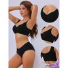 Allegra K Women's V-Neck Contrast Trim Comfort and Breathable Bralettes - 3 of 4