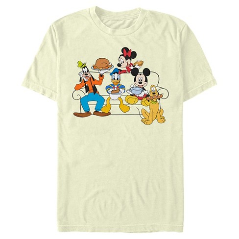 Men's Mickey & Friends Friendsgiving Celebration T-Shirt - Beige - 2X Large