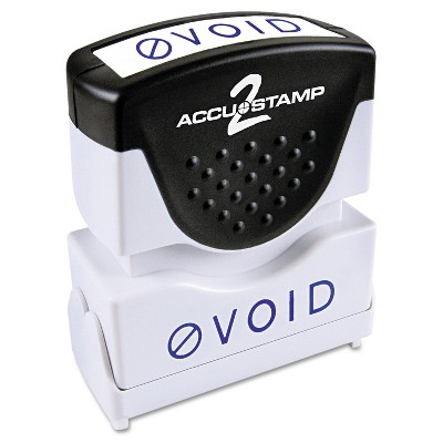 Accustamp2 Pre-Inked Shutter Stamp with Microban Blue VOID 1 5/8 x 1/2 035584