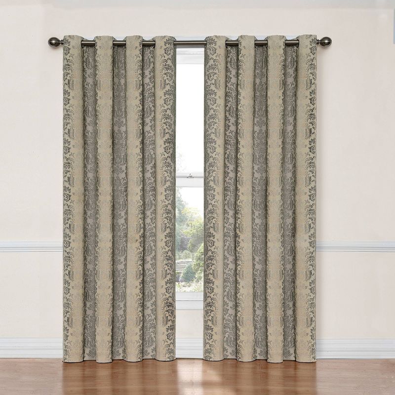 1pc 52&#34;x63&#34; Blackout Thermalayer Nadya Window Curtain Panel Linen- Eclipse, 1 of 7