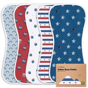 KeaBabies 5pk Urban Baby Burp Cloths, Organic Burping Cloth for Babies, Burp Rags for Baby Girls, Boys - 1 of 4