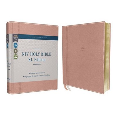 Niv, Holy Bible, XL Edition, Leathersoft, Pink, Comfort Print - by  Zondervan (Leather Bound)