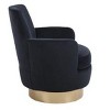 CAVINAS Swivel Chair, Swivel Accent Chair, Round Barrel Chairs with Gold Stainless Steel Base, Armchair for Living Room, Reading Chairs for Bedroom - 3 of 4