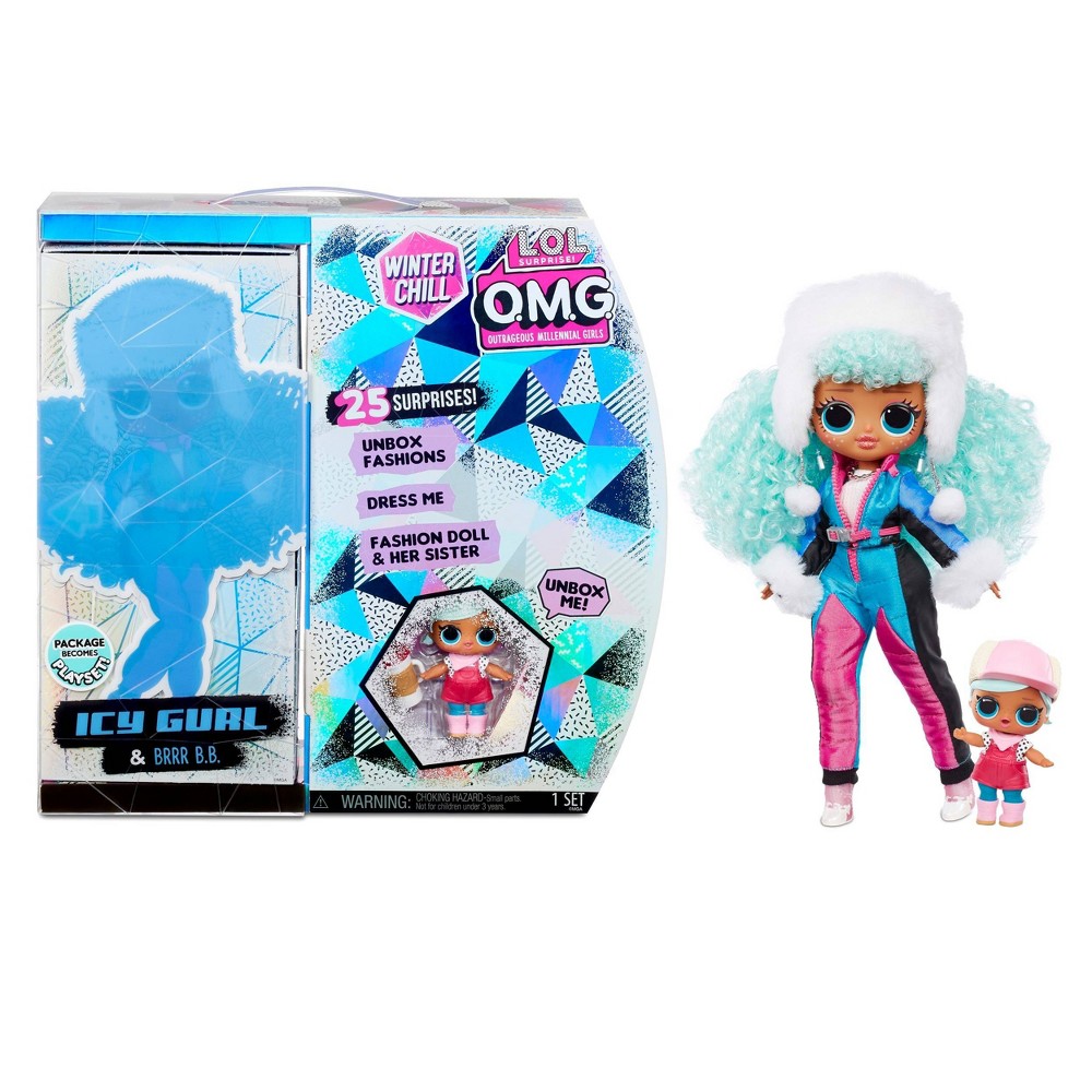 LOL Surprise OMG Winter Chill Icy Gurl Fashion Doll & Brrr B.B. Doll With 25 Surprises
