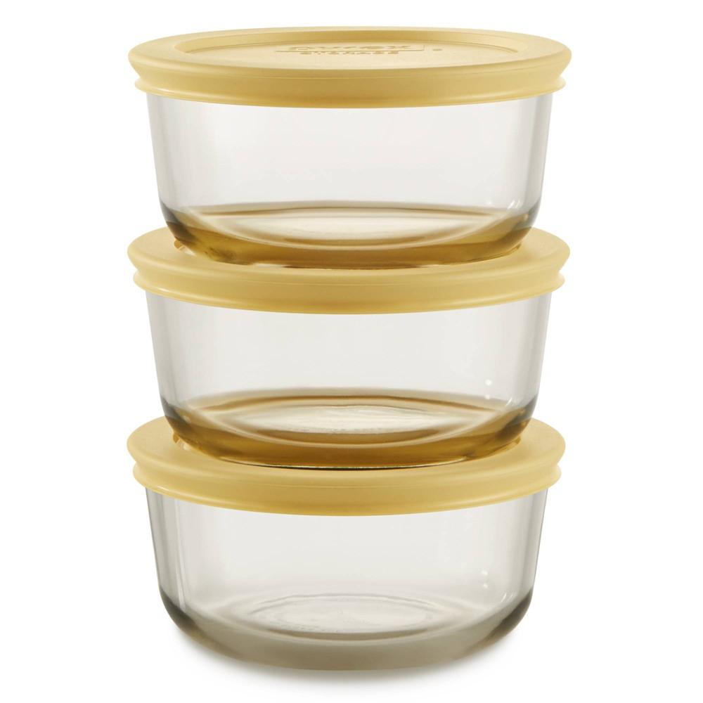 PyrexÂ® Simply StoreÂ® Tinted 6pc Lidded Round Storage Set Yellow