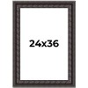 PosterPalooza | 3.5" Wide Ornate Black Picture Frame - UV Acrylic, Foam Board Backing, Hanging Hardware - 2 of 4