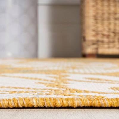 Gray Floral Synthetic Easy Care Square Rug