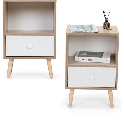 Streamdale 2 Mid Century Wood Nightstands with Drawer