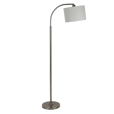 60" Asher Arc Floor Lamp Brushed Steel - Decor Therapy