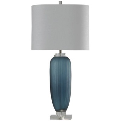 Nicosia Ribbed Glass Table Lamp Blue - StyleCraft