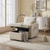Storage Chaise Lounge Upholstered Accent Chair Lazy Single Sofa Couch Leisure Chair with Phone Stand, Pillow, Side Pocket, Bottom Storage - ModernLuxe - 2 of 4