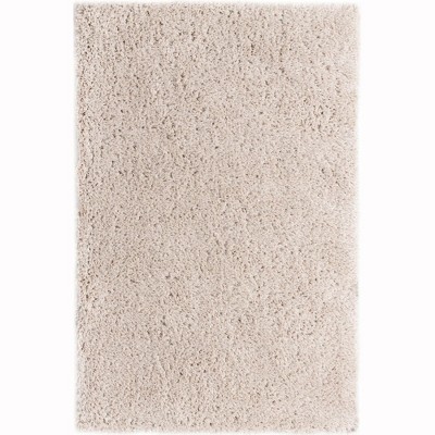 Off-White Linen Shag Rectangle Area Rug 5'1" x 8'