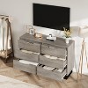 DobleePy 47.2" Ash Grey 6-Drawer Dresser, Freestanding Vertical Storage Cabinet for Bedroom, Closet, Living Room, Entryway - 4 of 4