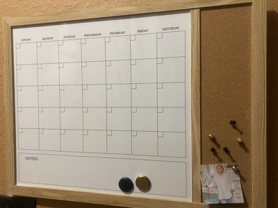 Martha Stewart Everette Magnetic Weekly Calendar Dry-Erase/Chalk Board, 18 x 24, White Woodgrain