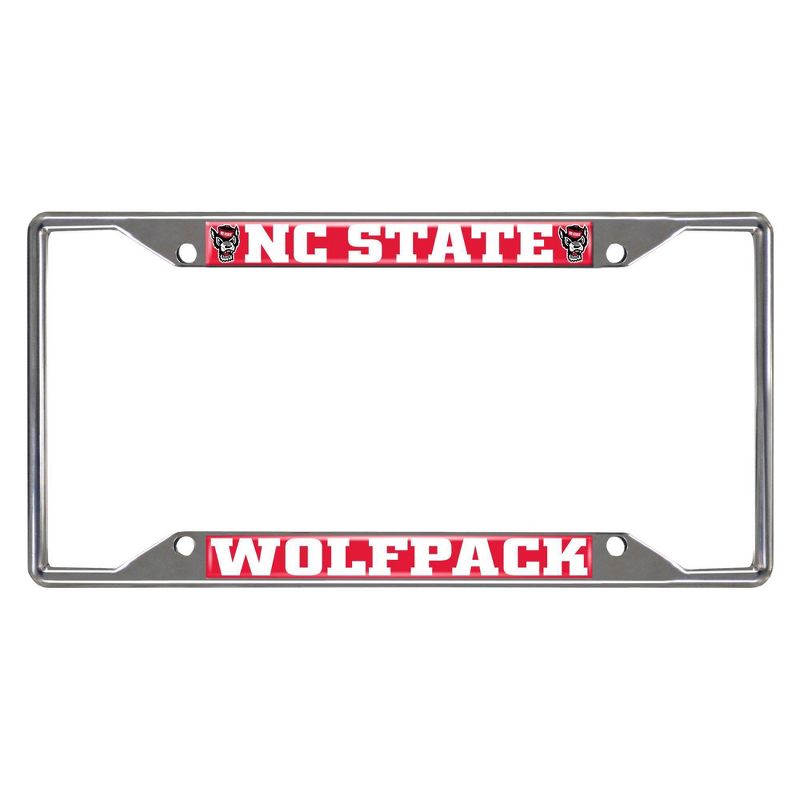 NCAA NC State Wolfpack University Stainless Steel License Plate Frame, 1 of 4