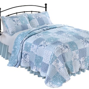 Collections Etc Kinsley Charming Floral Patchwork Oversized Quilt - 1 of 3