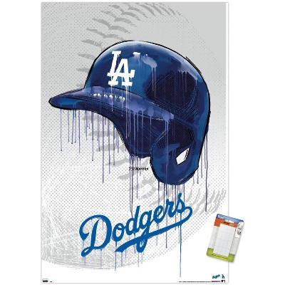 Trends International MLB Los Angeles Dodgers - Drip Helmet 20 Unframed Wall  Poster Print White Mounts Bundle 22.375 x 34