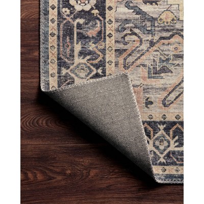 Hathaway Navy and Multi Traditional Distressed Area Rug