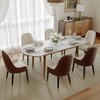 POVISON Contemporary Upholstered Dining Chairs Set of 2, High Back Armchairs, Brown - 2 of 4