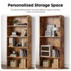 HDZNVF 5 Shelf Bookcase Floor Standing Open Bookshelf, Brown - 2 of 4
