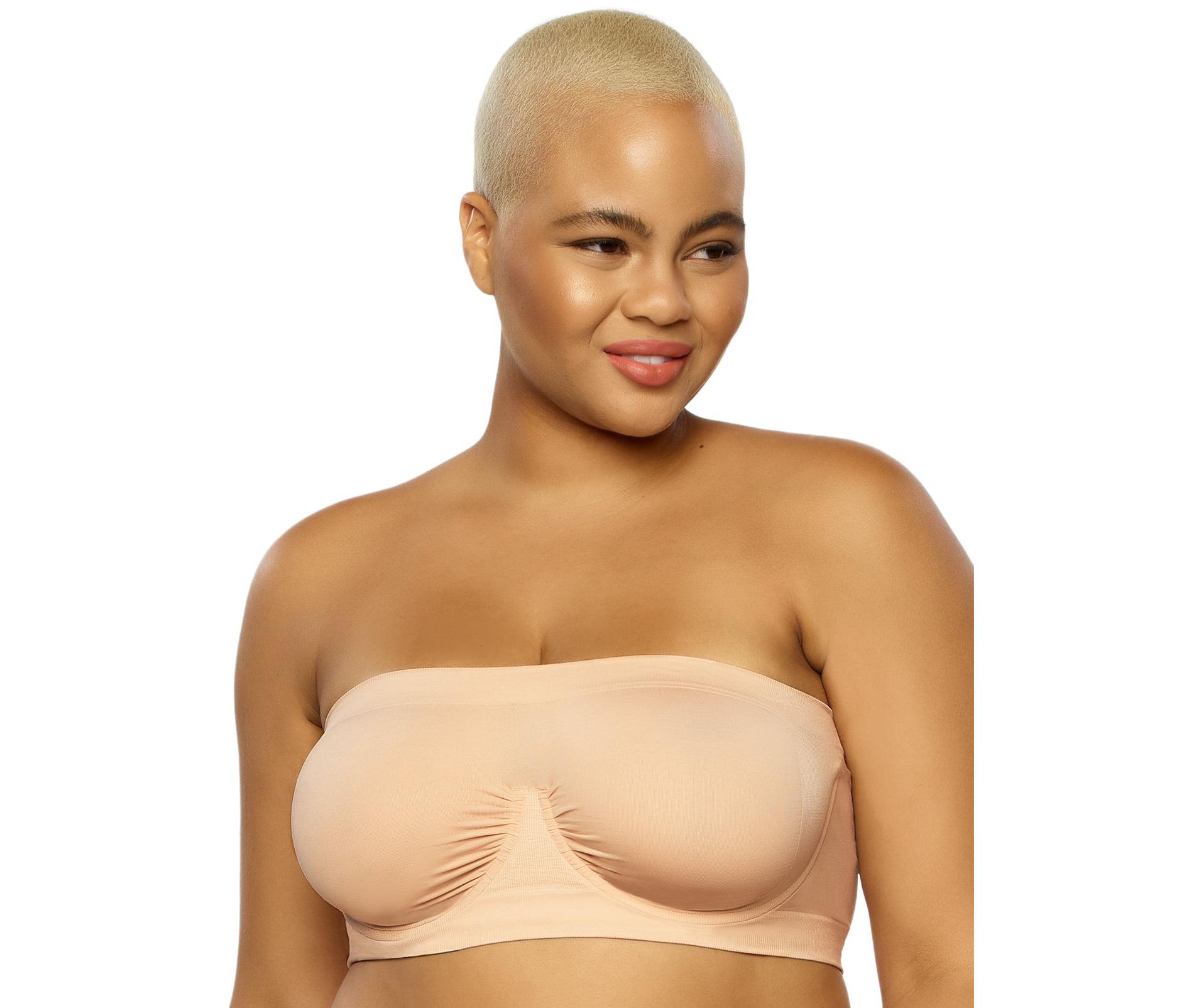Paramour by Felina | Body Smooth Seamless Underwire Bandeau Bra (Cameo Rose, Large)
