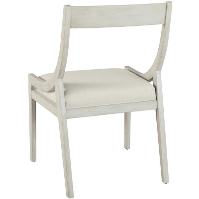 Sierra Heights 24" White Linen Upholstered Wood Arm Chair