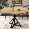 47" Round Dining Table, 4-6 Seat Kitchen & Dining Room Tables with Metal Base,Space Saving, 4 Pieces of Desktop(Only Table) - 3 of 4