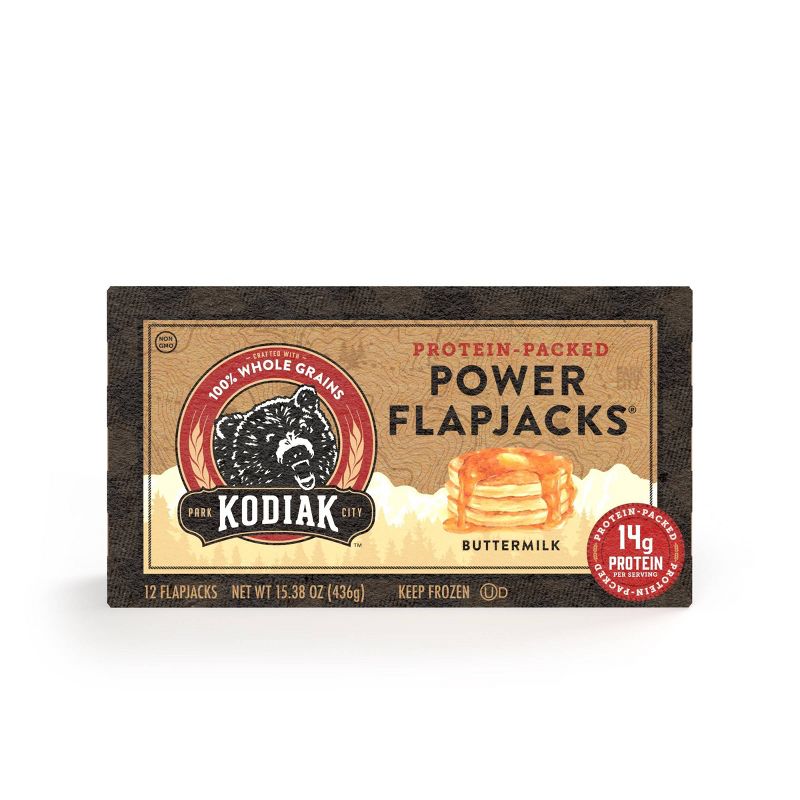Kodiak Protein-Packed Power Flapjacks Buttermilk Frozen Pancakes - 12ct, 1 of 10