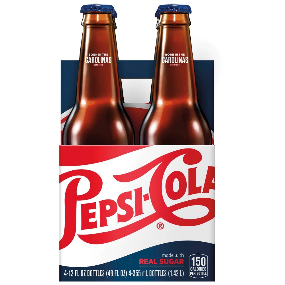 UPC 012000109416 product image for Pepsi Cola Made With Real Sugar - 4pk/12 fl oz Glass Bottles | upcitemdb.com