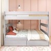Max & Lily Solid Wood Modern Farmhouse Farmhouse Queen/Queen Bunk Bed with Storage Drawers - 2 of 4