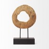 HomeRoots 19" Brown and Black Wood Log Cross Section Tabletop Sculpture - 4 of 4