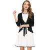 INSPIRE CHIC Women's Tie Front Long Sleeve Crop Ruffle Knit Cardigan Sweaters - 2 of 4