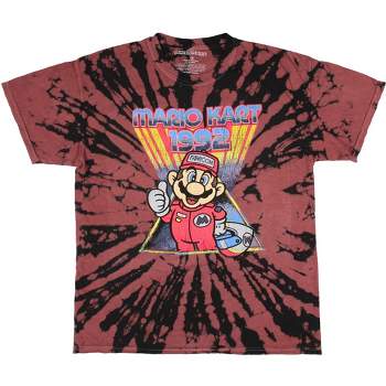 Super Mario Men's Distressed Mario Kart Racing 1992 Tie Dye T-Shirt