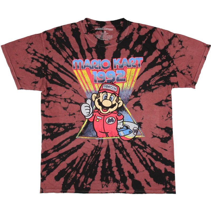 Super Mario Men's Distressed Mario Kart Racing 1992 Tie Dye T-Shirt, 1 of 5