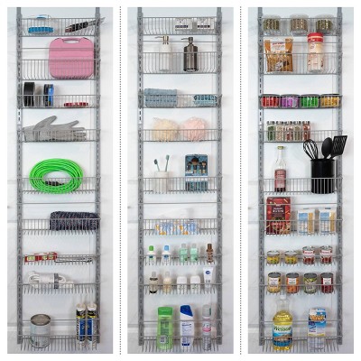 Home-Complete Over The Door Platinum Organizer 9-Tier Hanging Wall Organizer: Metal Kitchen Storage, 74" Height, Silver — фото 3