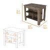 Kumasinova Versatile Kitchen Island Cart with Three Storage Shelves,40.5" Kitchen Cart with Ample Legroom,Spacious Island Table for Dining Room - 2 of 4