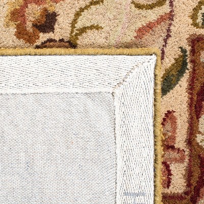 Classic Black and Beige Hand-Tufted Wool Area Rug