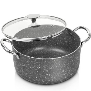 MICHELANGELO 5 Quart Nonstick Stock Pot with Lid, Induction, Durable Soup Pot, Stainless Steel Handle, Oven Safe - 1 of 4