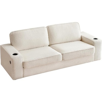 AMERLIFE Sofa with Cup Holders& USB Charging Ports, Comfy Couch for Living Room