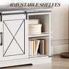 Farmhouse TV Stand for TV Up to 65 Inches, Rustic Entertainment Center with Sliding Barn Doors, Wood Storage Cabinets and Adjustable Shelf - 4 of 4