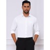 INSPIRE CHIC Men's Point Collar Button Long Sleeve Solid Color Business Dress Shirt - 4 of 4