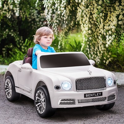 White 12V Bentley Mulsanne Ride-On Car with Remote Control