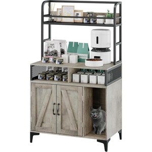 Acekool Cat Litter Cabinet - Hidden Box Enclosure with Storage Shelves, Grey - 1 of 4
