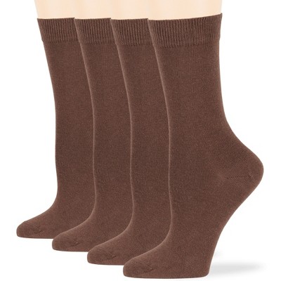 thumbnail image 2 of 7BigStars Kingdom Women's Cotton Blend Crew Socks - 4 Pack Solid Dress Socks (Large 10-12, Assorted Colors) 2 of 4