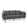 Upholstered Sofas, Small 3 Seater Couch, Mid-Century Modern Living Room Sofa, Easy Assembly, Comfy Sofa Couch For Living Room, Charcoal - 3 of 4