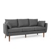 Upholstered Sofas, Small 3 Seater Couch, Mid-Century Modern Living Room Sofa, Easy Assembly, Comfy Sofa Couch For Living Room, Charcoal - image 3 of 4